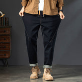 Jean taille élastique pour homme grande taille, pantalon en denim extensible